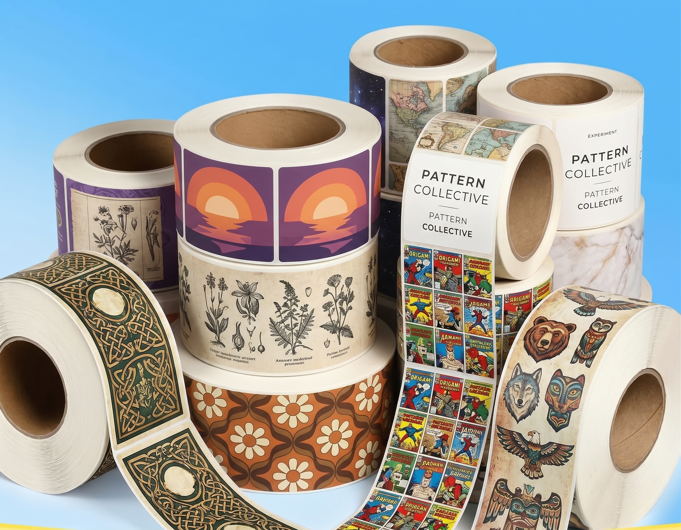 Printed label rolls · reference image