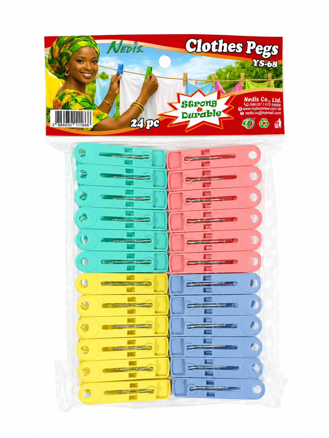Clothes pegs, 24-piece pack
